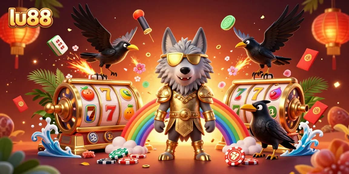 Experience thrilling gameplay at lu88 with a rich Norse mythology-inspired casino scene featuring epic characters.