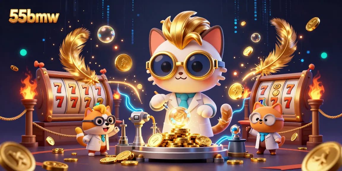 Experience the thrill of winning at 55bmw casino with gold coins and vibrant slot elements.