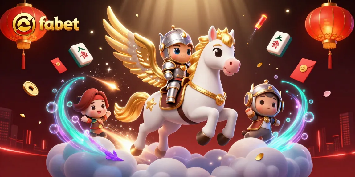 Engage with fabet's thrilling casino experiences while enjoying a magical ride on a celestial horse.