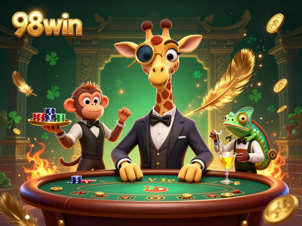 Enter the vibrant world of 98win with high-roller giraffes and exciting gambling action!