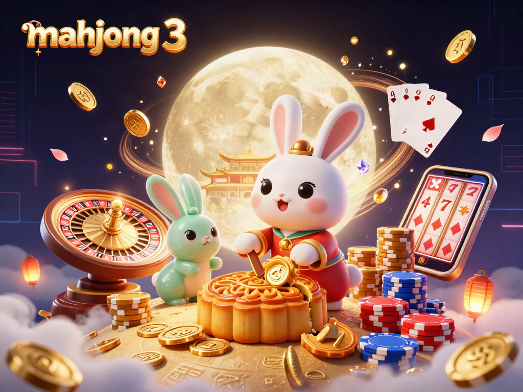 Engage with mahjong 3 through a vibrant illustration featuring poker chips and traditional elements.