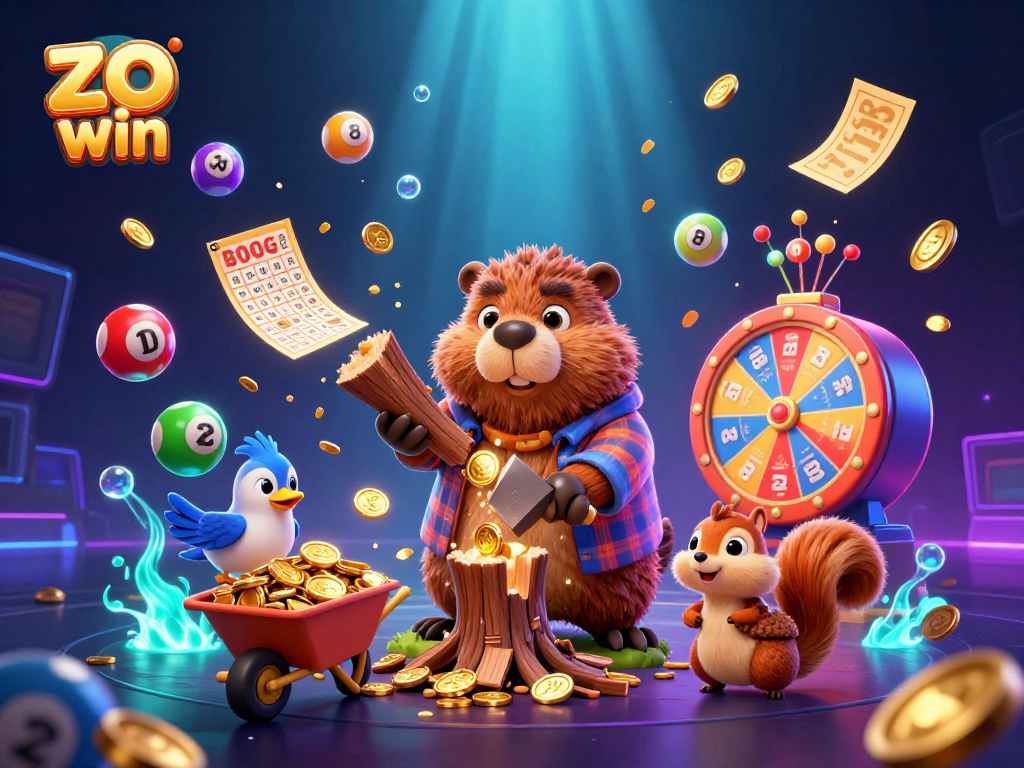 Engage with exciting games at zo win, a vibrant 3D casino realm filled with golden coins.
