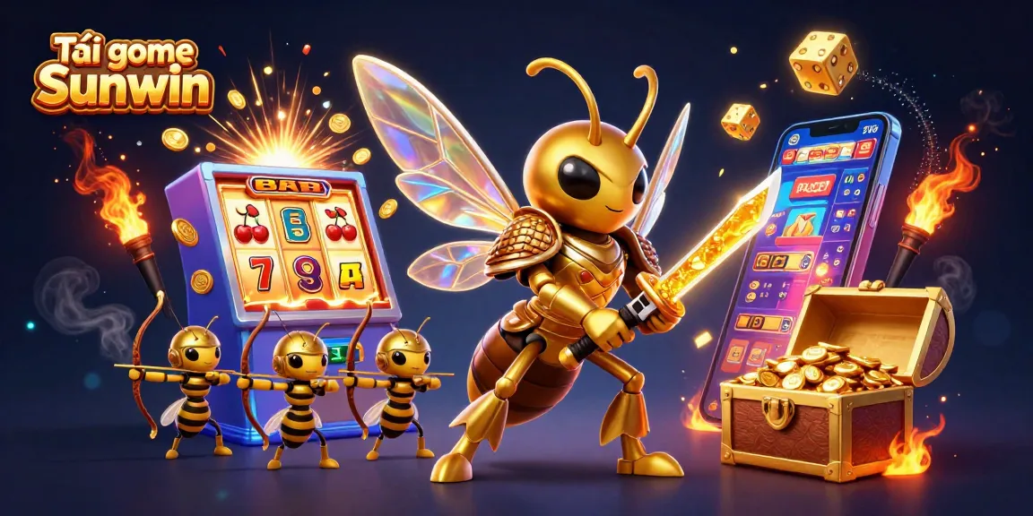 Download Tải game Sunwin with an explosion of casino fun and vibrant colorful elements.