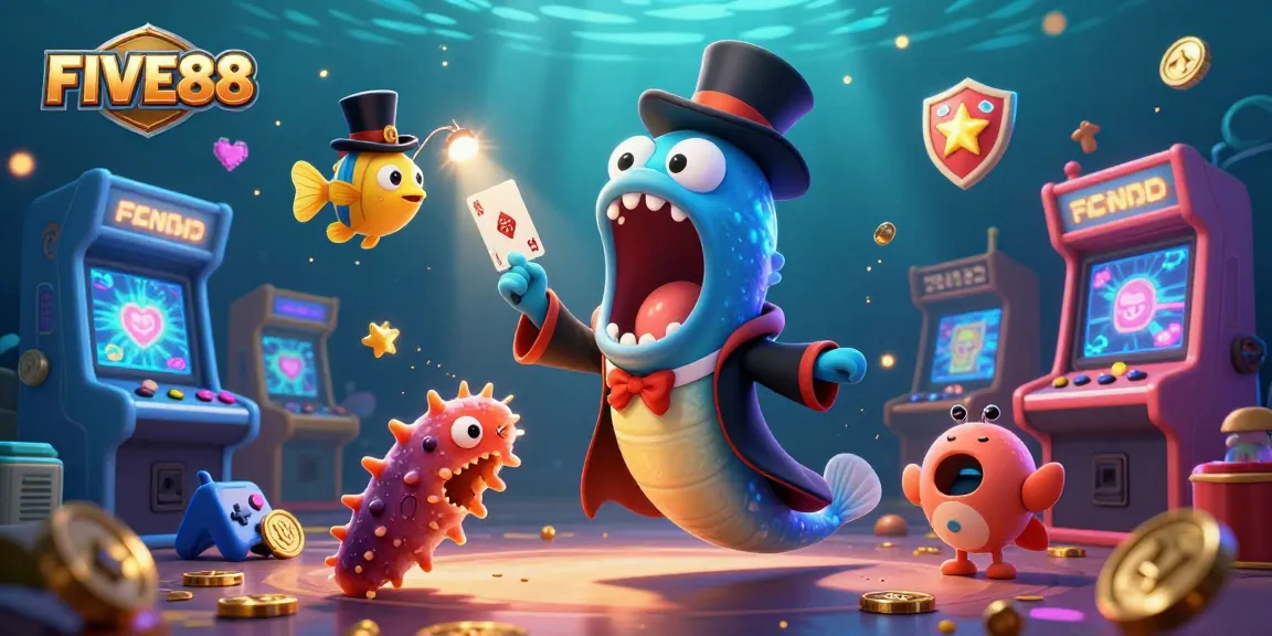 Experience vibrant gameplay in FIVE88 with a 3D illustration of enchanting characters amidst casino excitement.