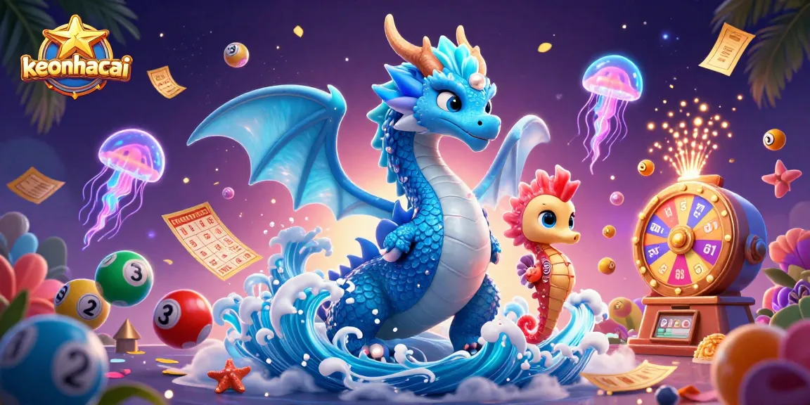 Enjoy thrilling moments with keonhacai as the azure water dragon and seahorse knight explore bright lottery elements.