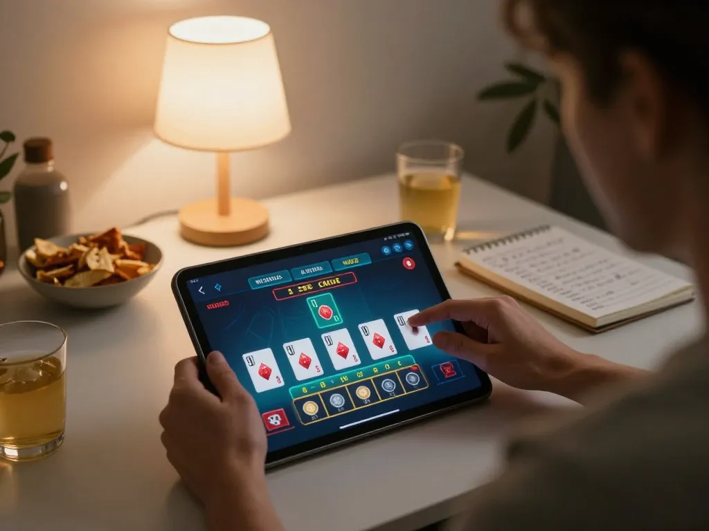 hwg500 alternatif engaging live dealer gameplay on tablet in a cozy home setting