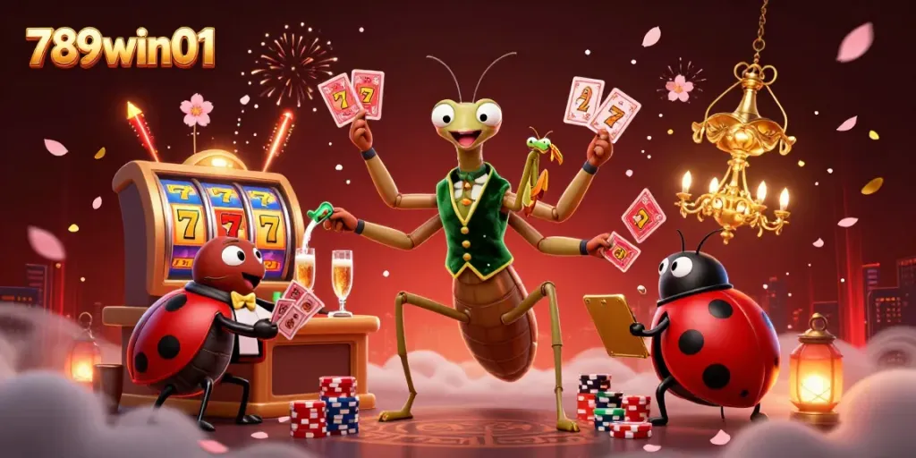 Experience the thrill of gaming with 789win01's vibrant casino illustration showcasing excitement and winning elements.