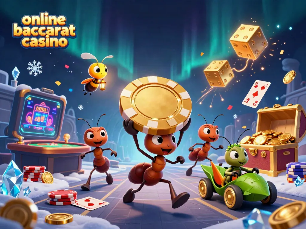 Experience the thrill of the online baccarat casino as playful ants celebrate their heist.