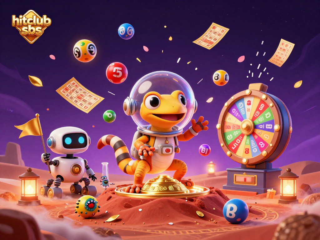 Experience thrilling winnings at hitclub sbs with an engaging Martian casino scene illustration.