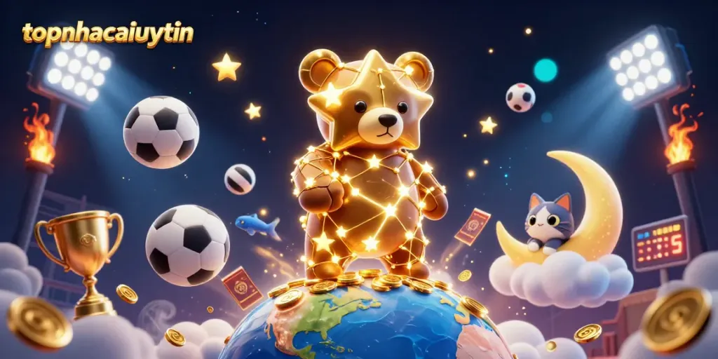 topnhacaiuytin showcases vibrant casino magic with golden bears and sports elements