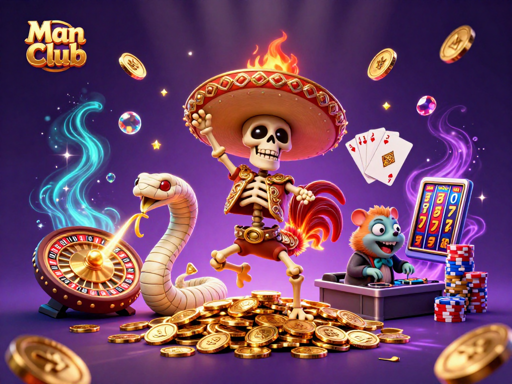 Join the Man Club for thrilling casino excitement with a party of fun characters!