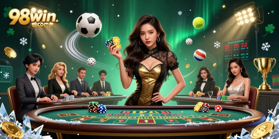 Win big at 98win. com with an exclusive online casino experience featuring a vibrant VIP baccarat ambiance.