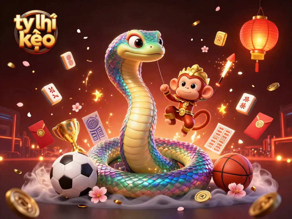 Bet on tỷ lệ kèo with dynamic sports elements in a vibrant 3D casino scene