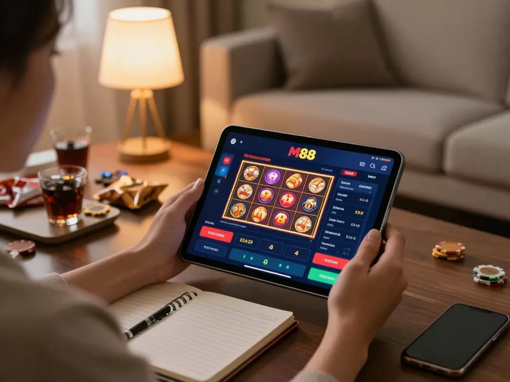 การเล่นเกมที่น่าสนใจบนแอพ M88 มือถือที่มีฟีเจอร์คาสิโนออนไลน์ในบรรยากาศที่อบอุ่นที่บ้าน