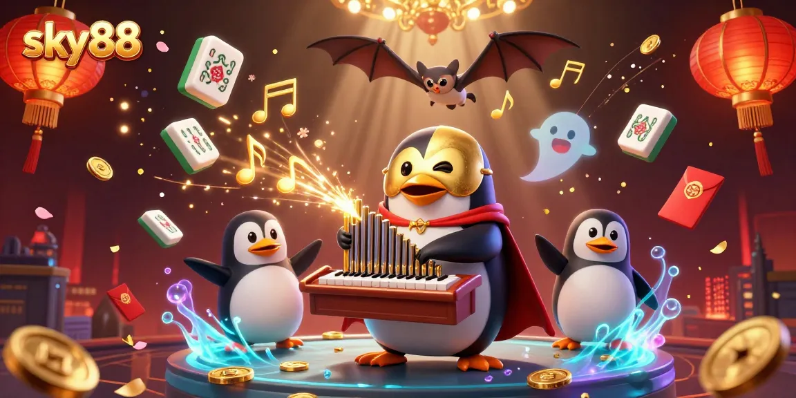 Engage with sky88 in this vibrant 3D casino scene showcasing exciting game elements.
